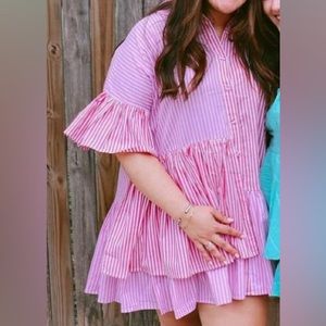 Bohemian Traders Dress - Red & White Stripe